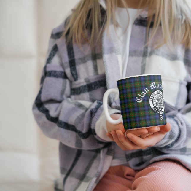 Anpassadet klan MacLaren Vapensköld Badge & Tartan Kaffemugg (Skapare uppladdad)