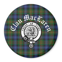 Anpassadet klan MacLaren Vapensköld Badge & Tartan