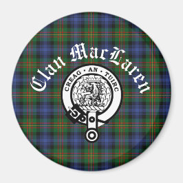 Anpassadet klan MacLaren Vapensköld Badge & Tartan Magnet