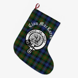 Anpassadet klan MacLaren Vapensköld Badge & Tartan Stor Julstrumpa