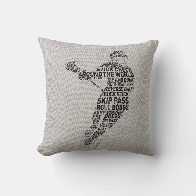 Anpassadet Lacrosse Typography Design Pillow Kudde (Framsida)