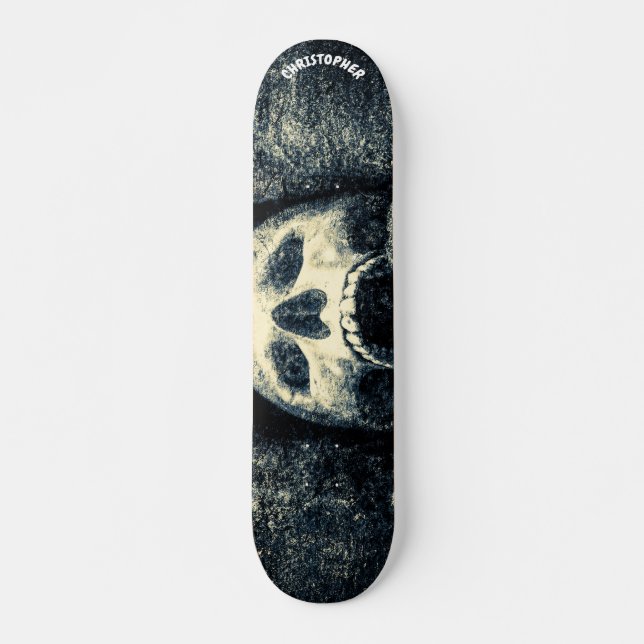 Anpassadet Laughing Skull Mini Skateboard Bräda 18,5 Cm (Framsida)