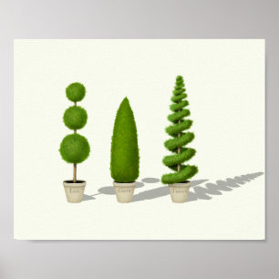 anpassadet "Live Grow Thrive" Cypress Topiaries Poster