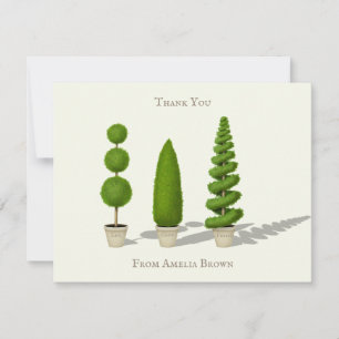 anpassadet "Live Grow Thrive" Cypress Topiary Anteckningskort
