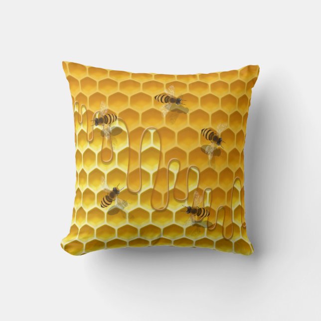 Anpassadet Lock Honeycomb & Flies Honeybees Kudde (Framsida)