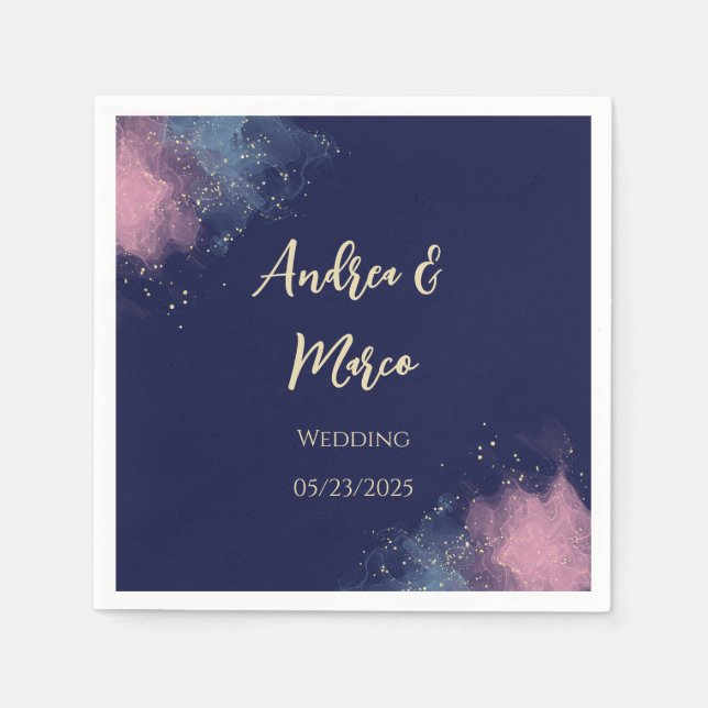 Anpassadet Luxury Watercolor Beach Wedding Pappersservett (Framsidan)