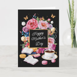 Anpassadet Lycklig Mors dag Flowers & Macarons Kort