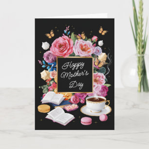 Anpassadet Lycklig Mors dag Flowers & Macarons Kort