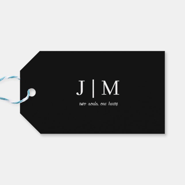 Anpassadet Märkre för favoriter för svartvit bröll Presentetikett (Baksidan Horisontell)