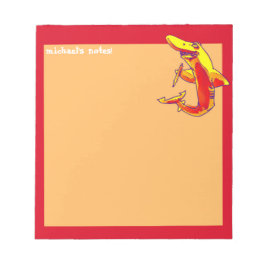 anpassadet med haj håller pennspinnar lustig teckn anteckningsblock