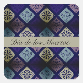 Anpassadet Mexican Dia de los Muertos Fyrkantigt Klistermärke
