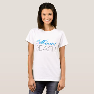 Anpassadet Miami Beach Blue and Black Tee Shirt