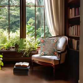 Anpassadet Mocha Blommigt Bible Verse Kudde