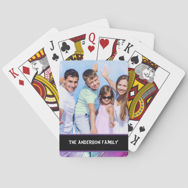 Anpassadet Modern 1-familjens foto Casinokort (Baksidan)