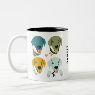 Anpassadet Modern Dapper Labrador Hund Två-Tonad Mugg