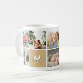 Anpassadet Modern familj med enkel fotosamling Kaffemugg