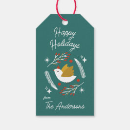 Anpassadet Modern jul Helgdag Dove Berries Presentetikett