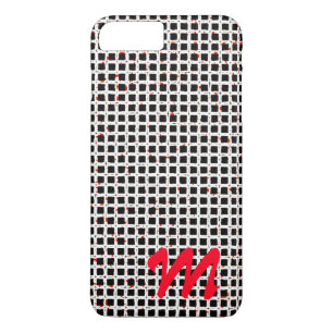 Anpassadet Monogram Black White Red Mönster