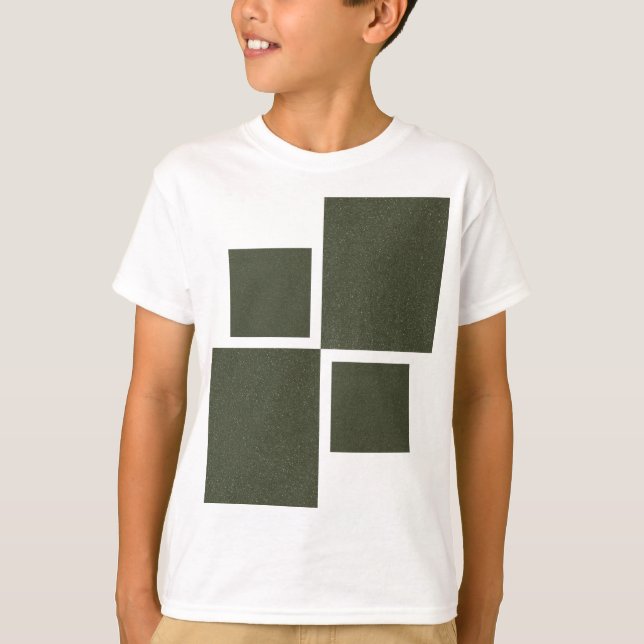 Anpassadet Moss Grönt Squares Tee (Framsida)