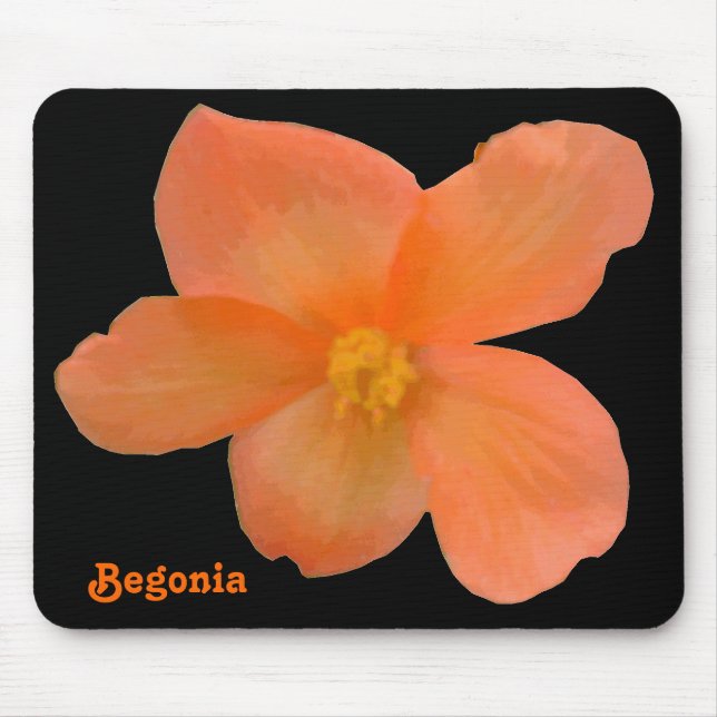 Anpassadet Mousepad, vacker Begonia Musmatta (Framsidan)