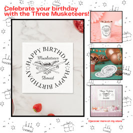 Anpassadet Musketeer Hero Grattis på födelsedagen Pappersservett