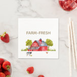 Anpassadet Napkins för grupptema Pappersservett<br><div class="desc">Vår vattenfärgsmatade samling har söt boskap och en klassisk röd lada. Fira alla party djur med den här unika och fullständiga anpassadet napkin! Matchande objekt finns i vår butik.</div>