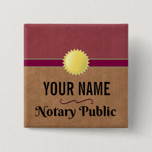 Anpassadet Notary Public Pride med ditt namn Knapp