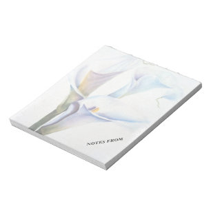 ANPASSADET NOTE PAD FÖR VITE CALLA LILILIES ANTECKNINGSBLOCK