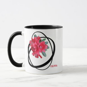 Anpassadet Olivia namn, den romantiska röda blommi Mugg