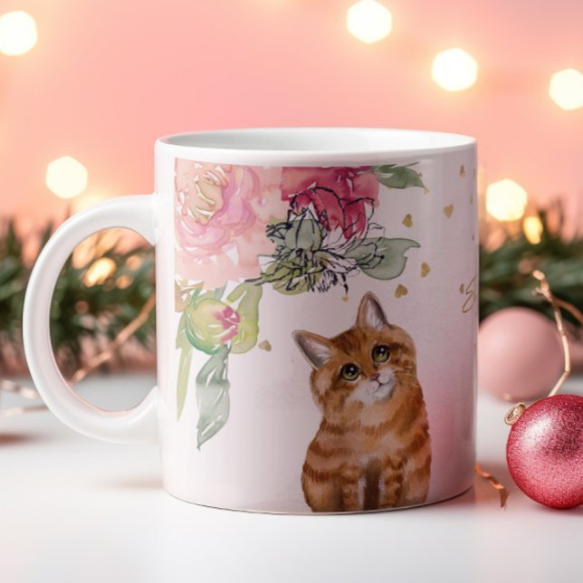 Anpassadet orange Cat Illustration Kaffemugg (Skapare uppladdad)
