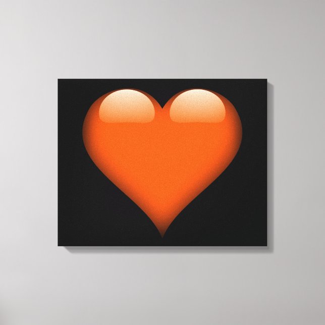Anpassadet orange Glass Heart Canvastryck (Framsida)