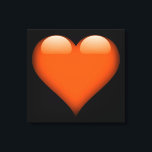 Anpassadet orange Glass Heart Canvastryck<br><div class="desc">Ett stort glansigt glashjärta visas på den inslagna arbetsytan för din glädje! Glashjärtat är utformat i tio färger och på vilken bakgrund som helst i färg som ditt hjärta önskar! Gör ett påstående med den här arbetsytan på väggen! Ändra storleken på arbetsytan till vilken storlek du vill!</div>