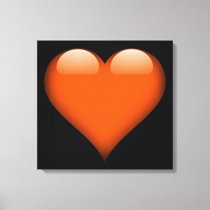 Anpassadet orange Glass Heart Canvastryck