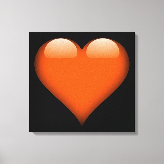 Anpassadet orange Glass Heart Canvastryck (Framsida)