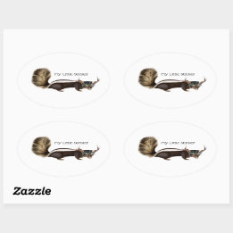 Anpassadet Oval Skunk Stickers Ovalt Klistermärke