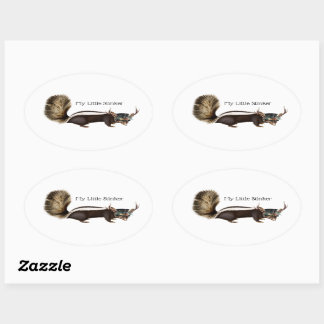 Anpassadet Oval Skunk Stickers Ovalt Klistermärke