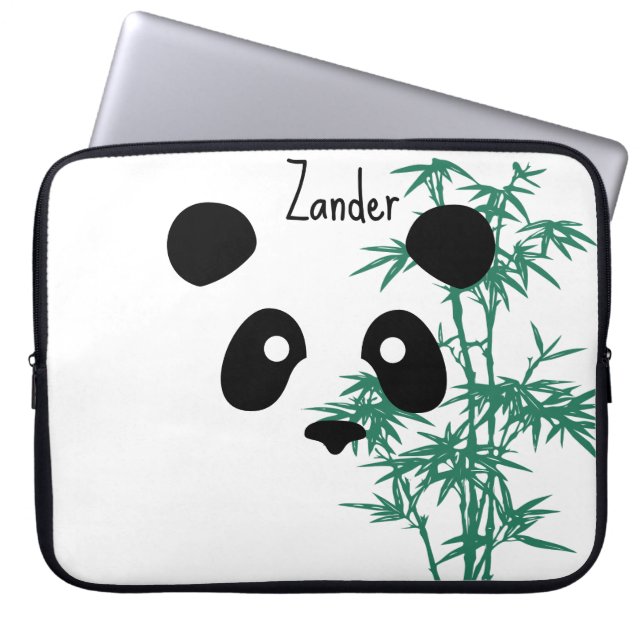 anpassadet "Panda och Bamboo" Laptop Fodral (Framsidan)