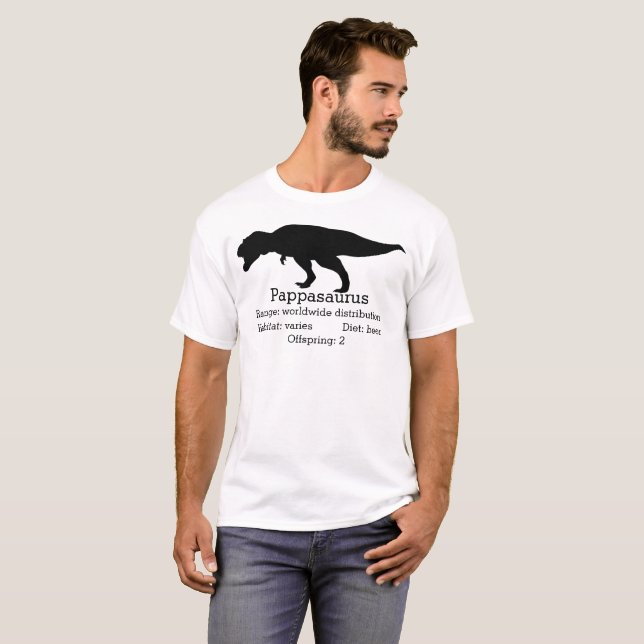 Anpassadet Pappasaurus Pappa T Shirt (Hel framsida)