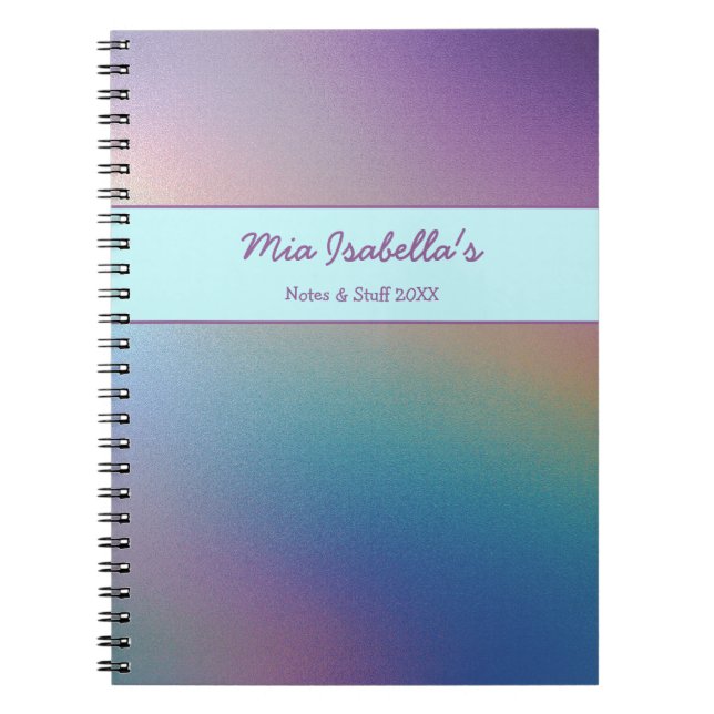 Anpassadet Parly Shimmer Notebook Anteckningsbok (Framsidan)