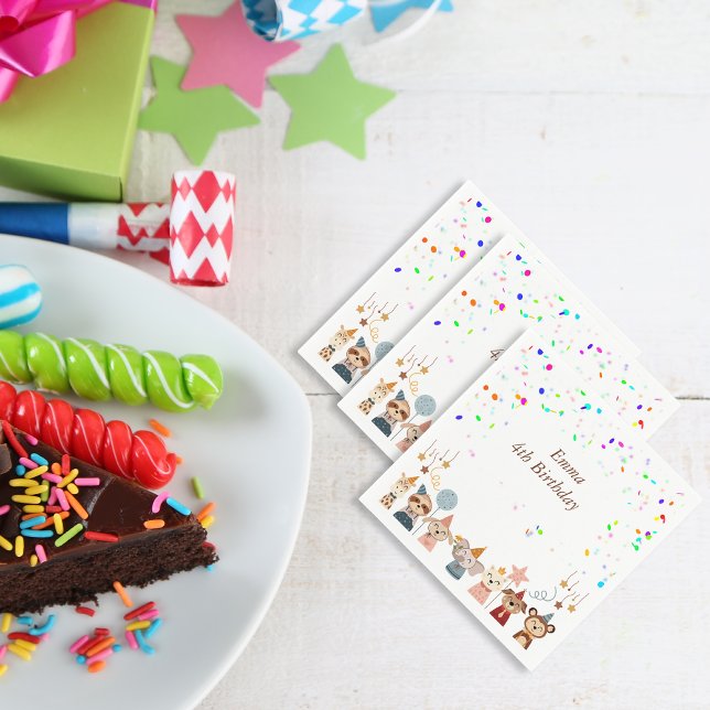 anpassadet party Animals Pappersservett (Girly Birthday Party Animals customizable Napkins)