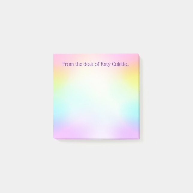 Anpassadet Pastel Rainbow Post IT Notes Post-it Block (Framsida)