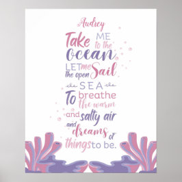 Anpassadet Pastel Sea Dreams Quote Poster