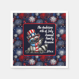 Anpassadet Patriotic Raccoon 4 juli Party Pappersservett