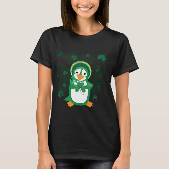 Anpassadet Patsy Penguin St. Patrick's Day Shirt Tröja (Framsida)