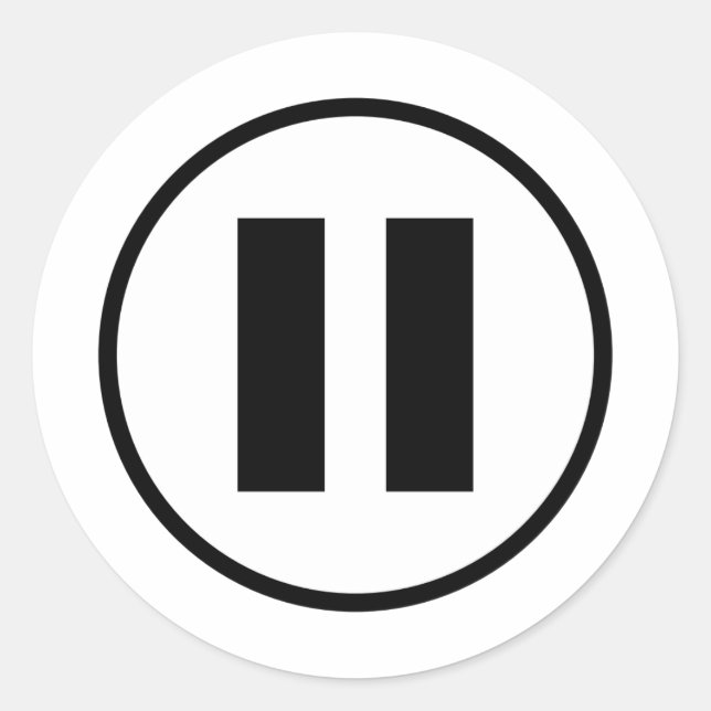 Anpassadet Paus-knappikonsymbol Runt Klistermärke (Framsida)