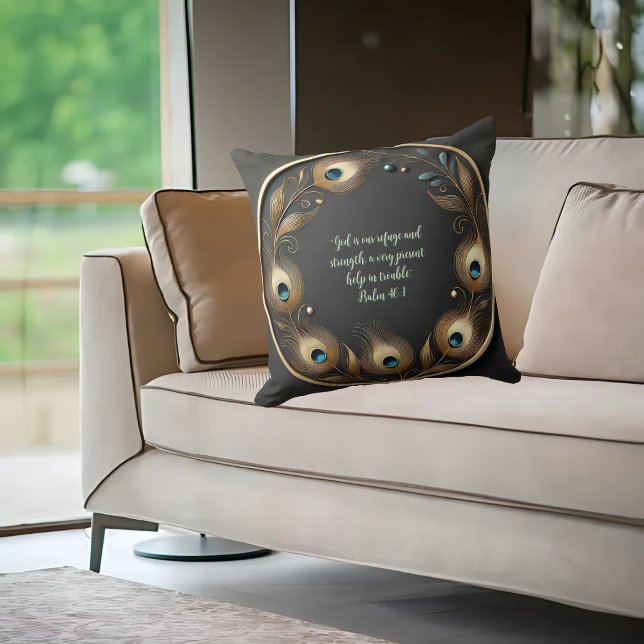 Anpassadet Peacock Feathers med minimal Elegant Kudde (Skapare uppladdad)