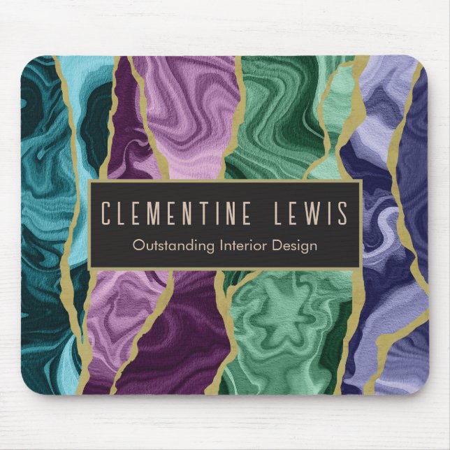 Anpassadet Peacock Watercolor Agate V1 Musmatta (Framsidan)