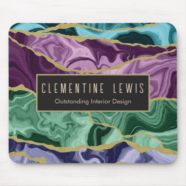 Anpassadet Peacock Watercolor Agate V2 Musmatta (Framsidan)