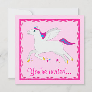 Anpassadet Pegasus Birthday Inbjudningar