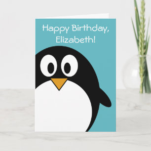 Anpassadet Penguin från födelsedagen Kort
